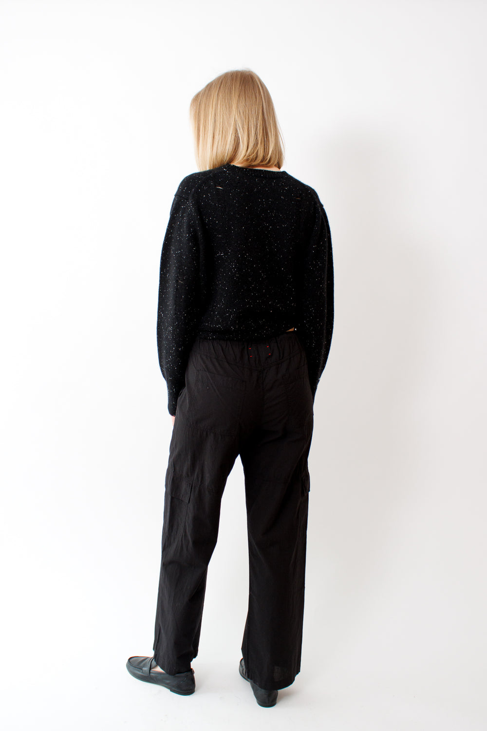 Madi wearing Xirena Cargo Pant rear view