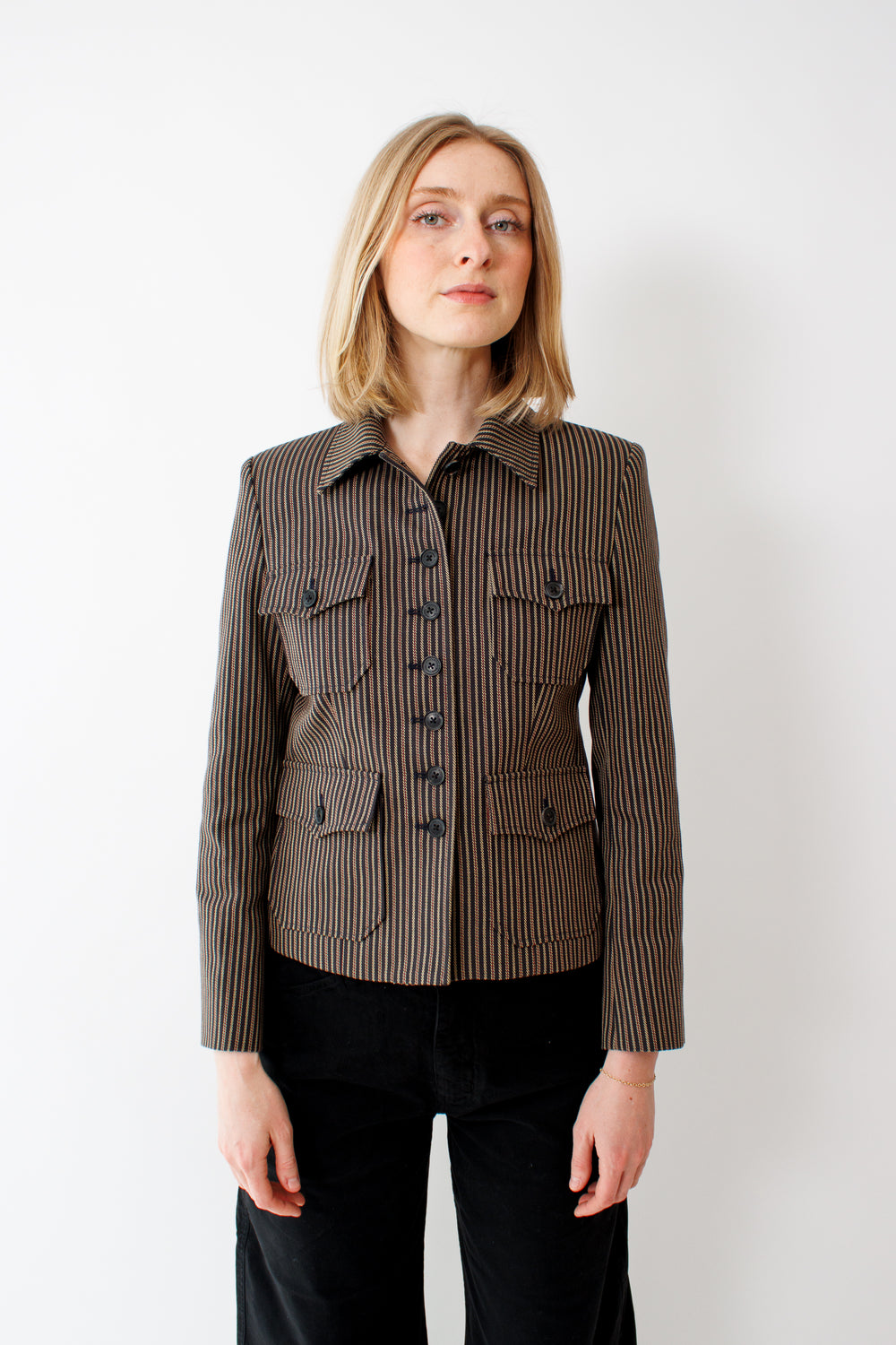 Madi wearing Nili Lotan Jamison Jacket front view