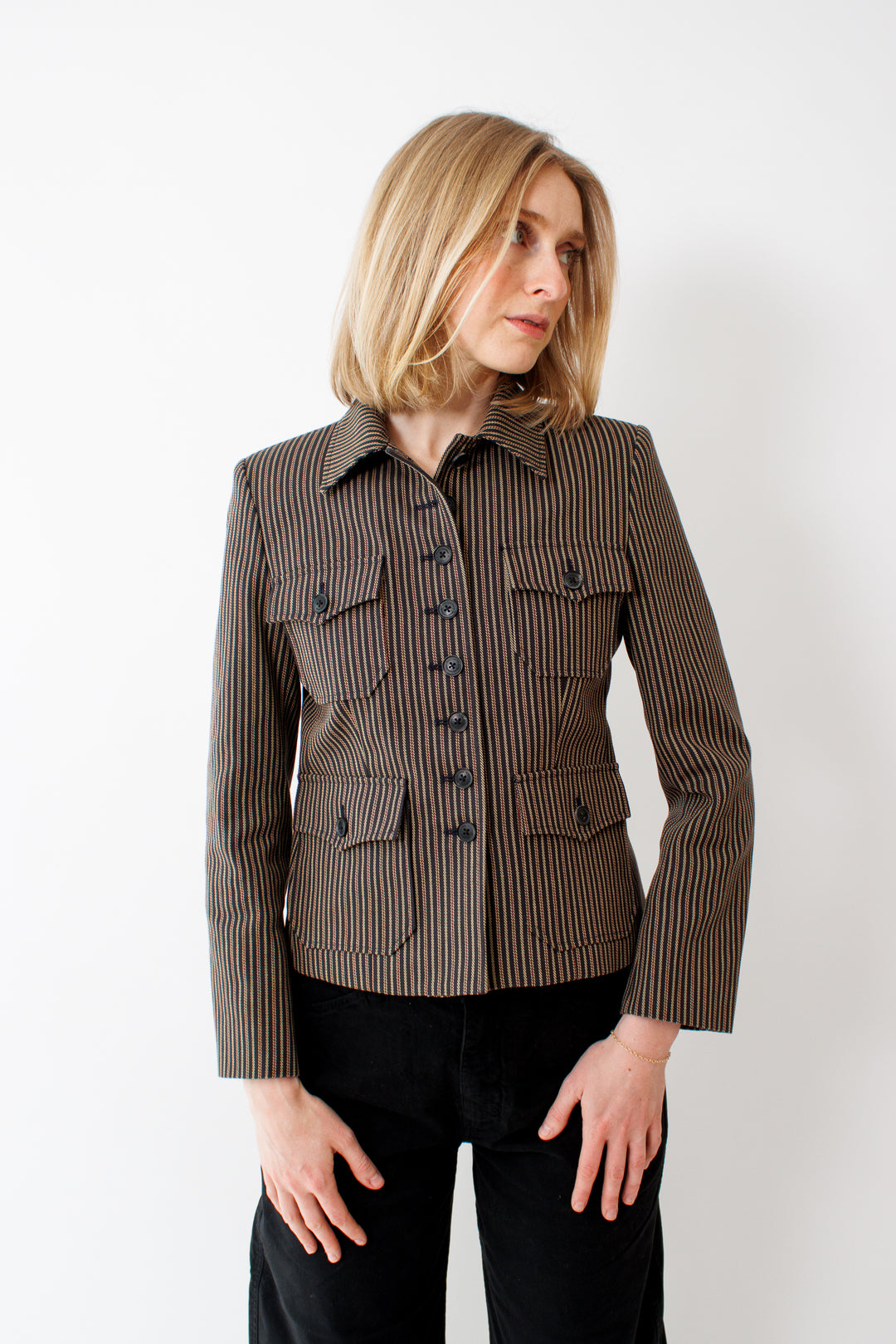 Madi wearing Nili Lotan Jamison Jacket front view
