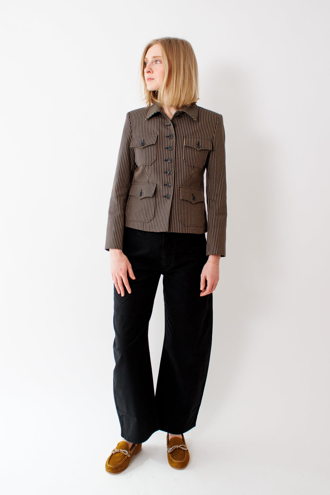 Madi wearing Nili Lotan Tribeca Pant front view