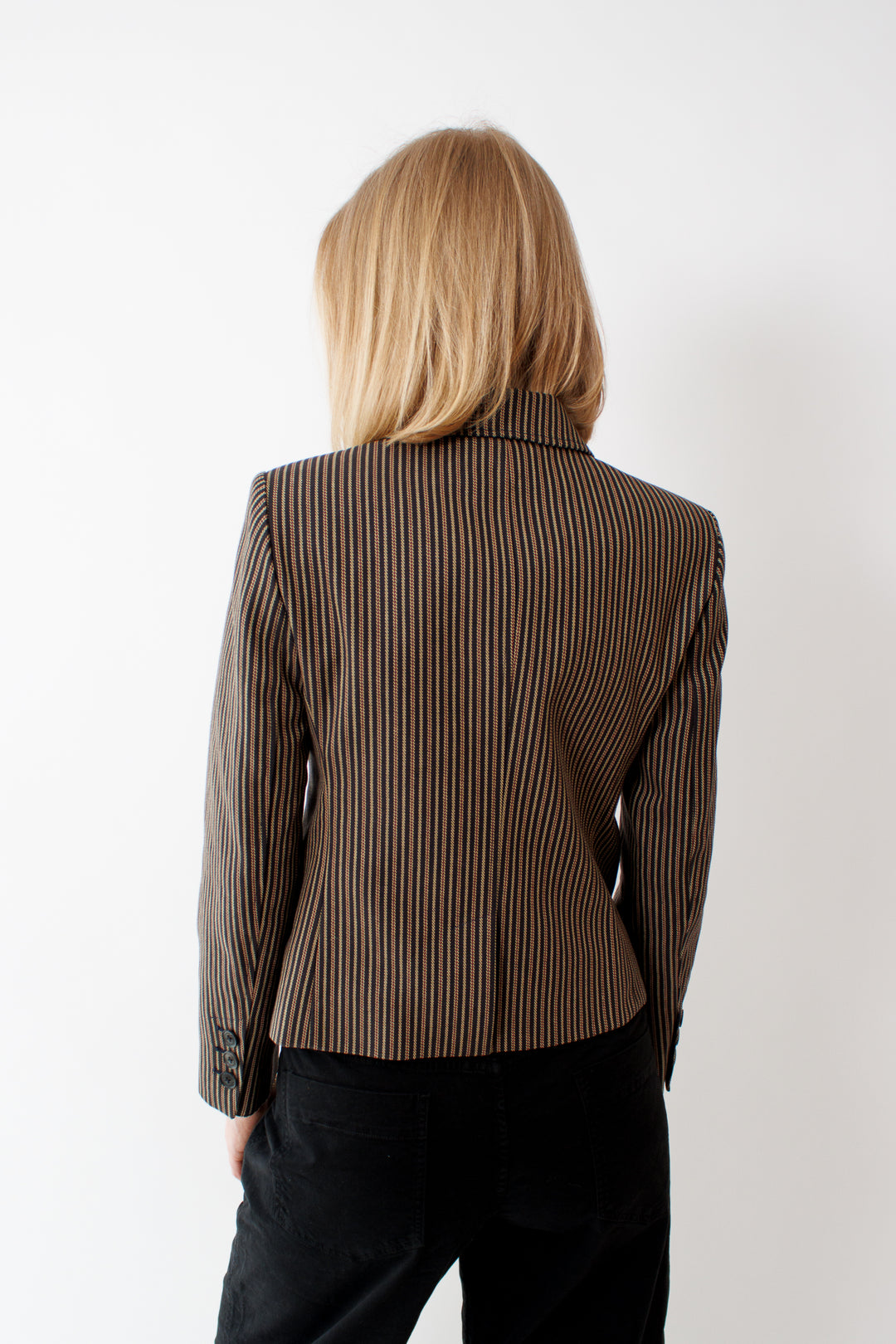 Madi wearing Nili Lotan Jamison Jacket rear view