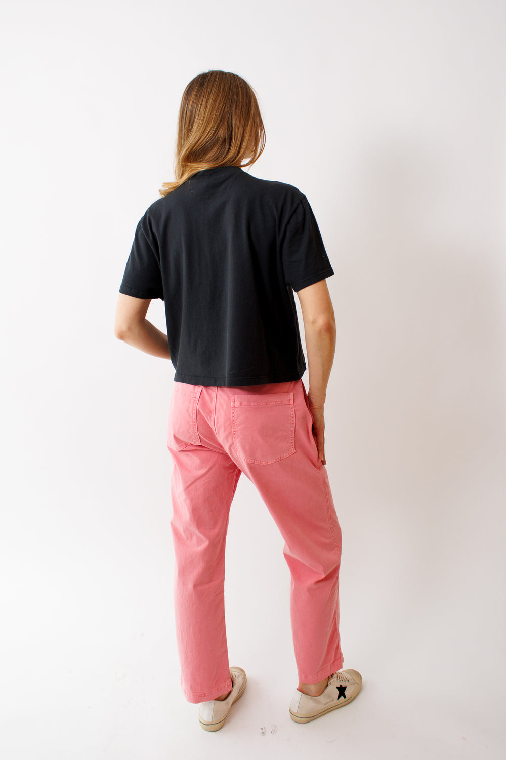 Mari wearing ASKK NY Tomboy Washed Twill rear view 
