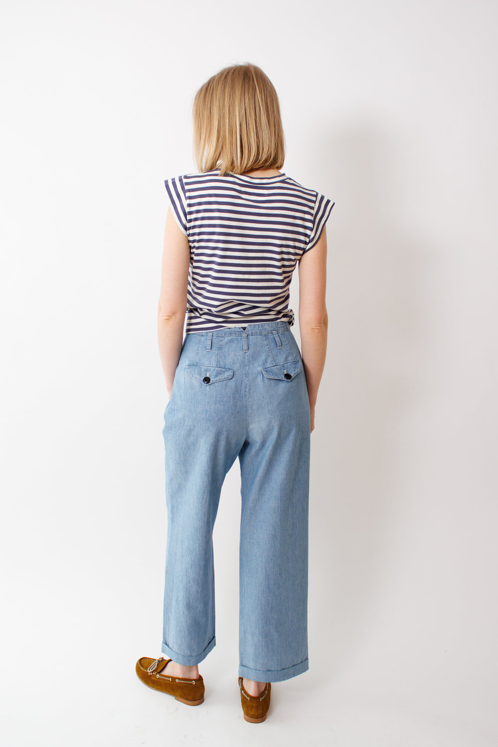 Madi wearing The Great The Tour Trouser rear view 