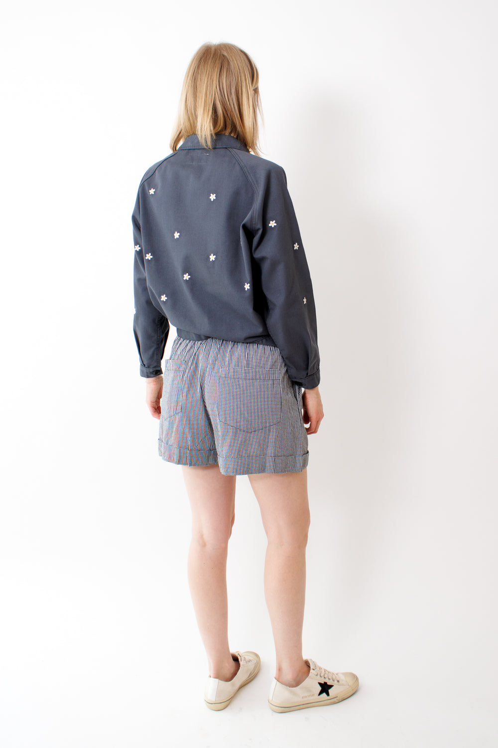 Madi wearing The Great The Boxer Short rear view