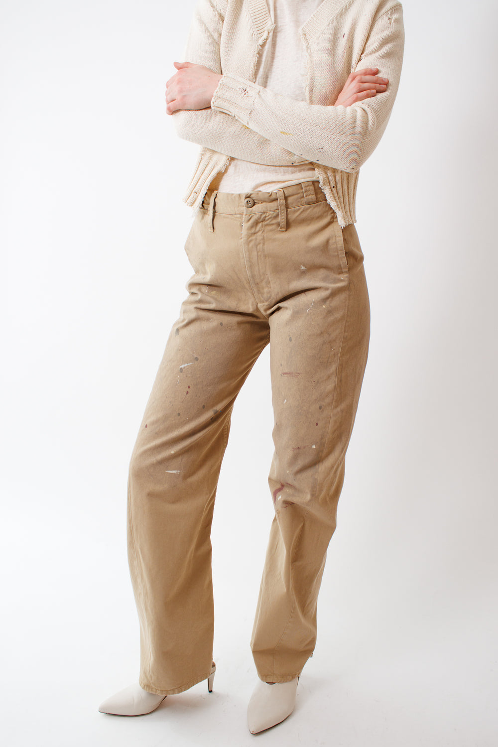 Madi wearing MM6 Maison Margiela Painters Pant front view