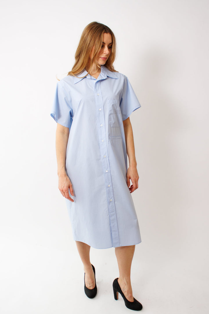 Mari wearing MM6 Maison Margiela Button Up Maxi Dress w/ Pockets front view