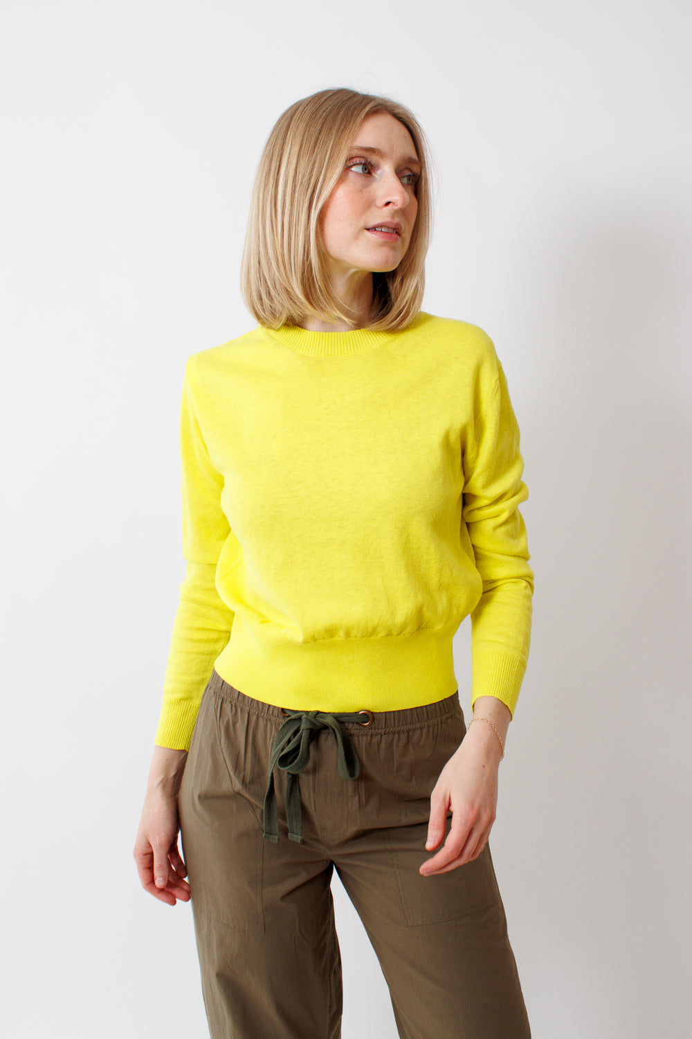 Madi wearing Lilla P Everyday Crewneck Sweater front view
