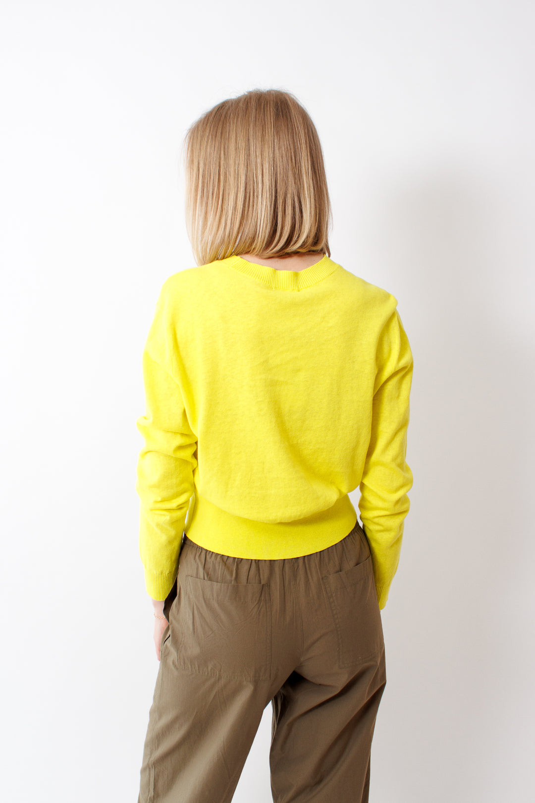 Madi wearing Lilla P Everyday Crewneck Sweater rear view