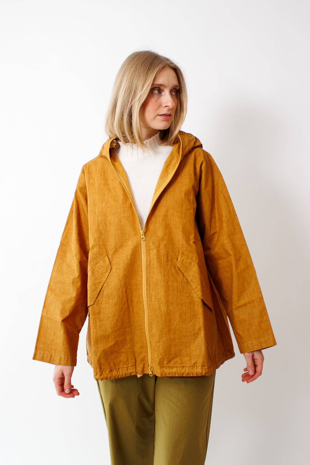 Madi wearing Labo.Art Ada Jacket front view 