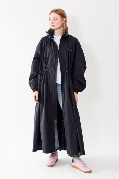 Waverly wearing Isabel Marant Étoile Berthely Coat black front view