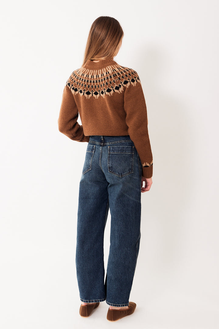 Mari wearing Nili Lotan Otis Jean rear view