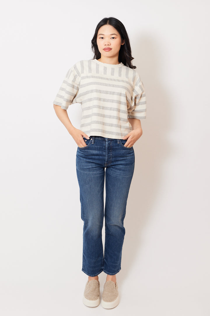 Madelyn wearing Mother Denim The Tomcat Ankle front view