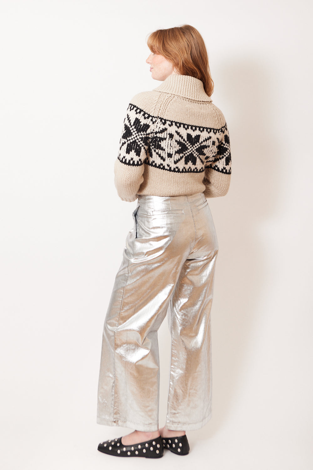 Waverly wearing The Great The Sculpted Trouser rear view