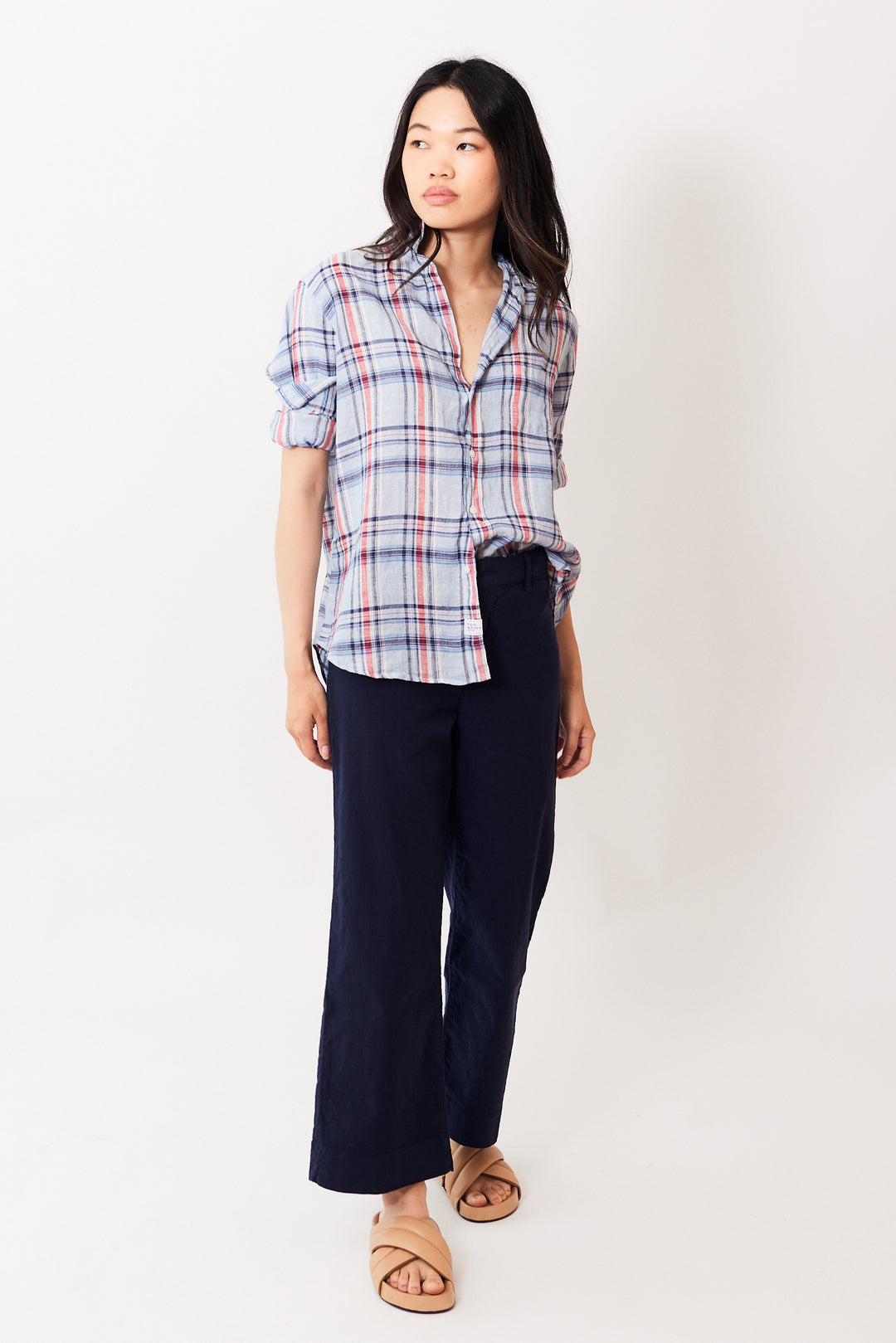 Madelyn wearing Frank & Eileen The Wexford Trouser front view