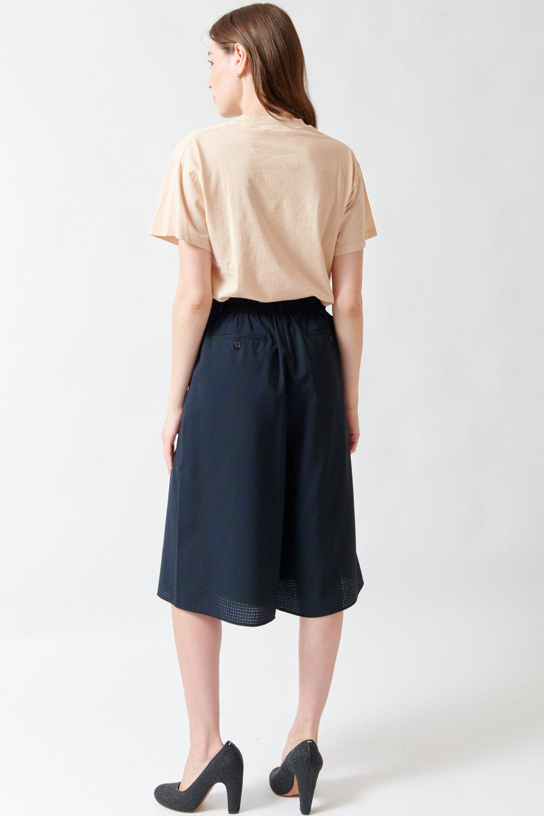 Angela wearing 6397 Wrap Short rear view
