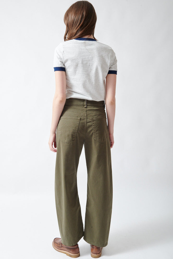 Angela wearing ASKK NY Twisted Barrel Pant rear view