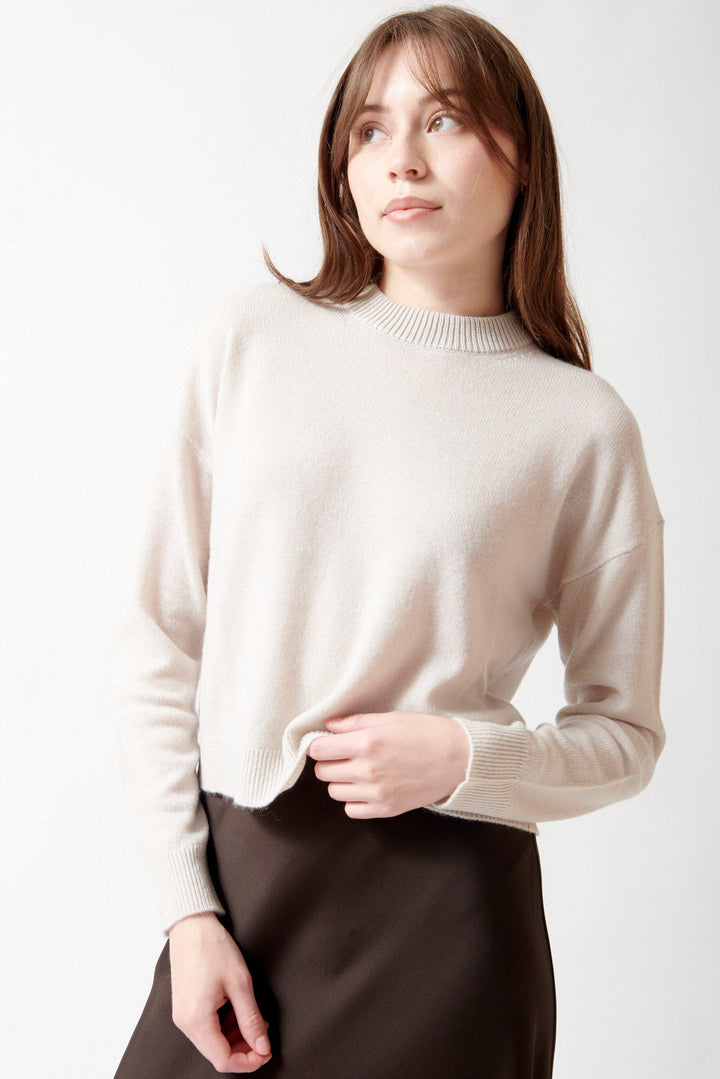 Angela wearing Allude Full Sleeve Inga Sweater front view