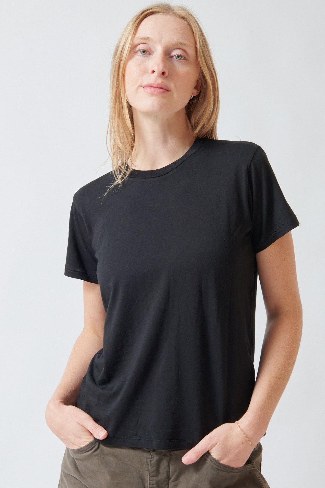 Madi wearing Jamie Haller The Chameleon Tee front