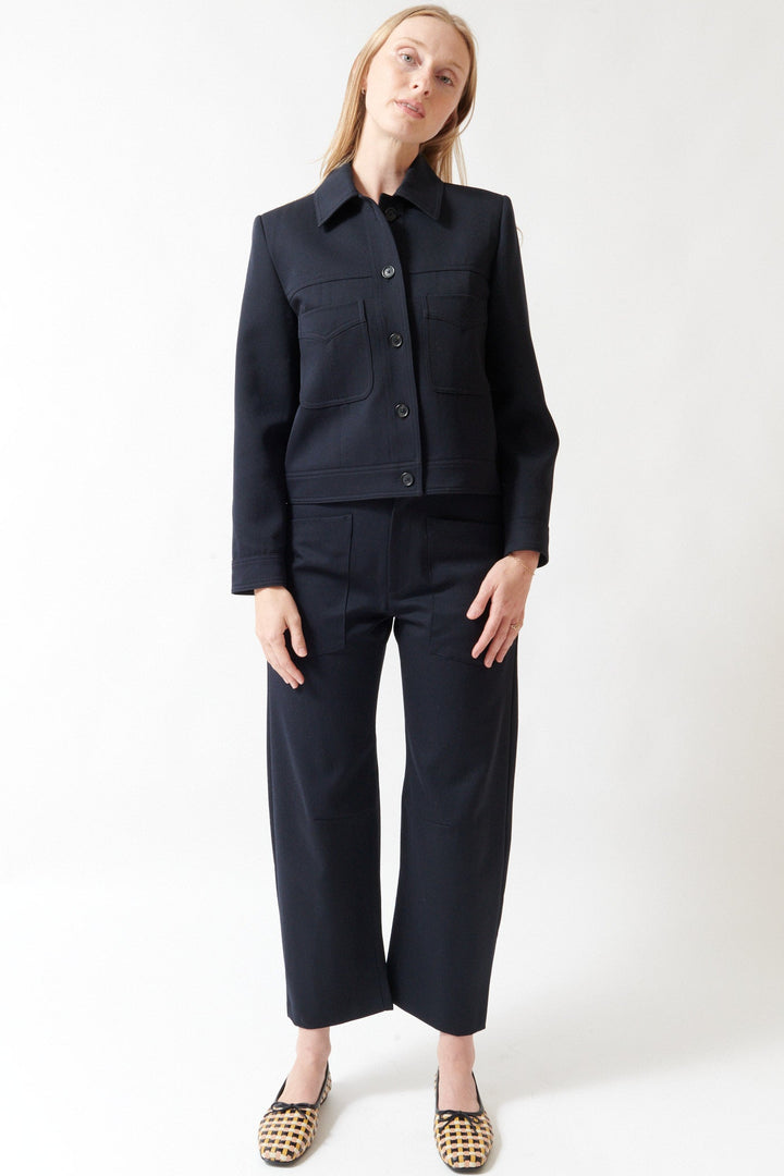 Madi wearing Nili Lotan Shon Wool Pant front view