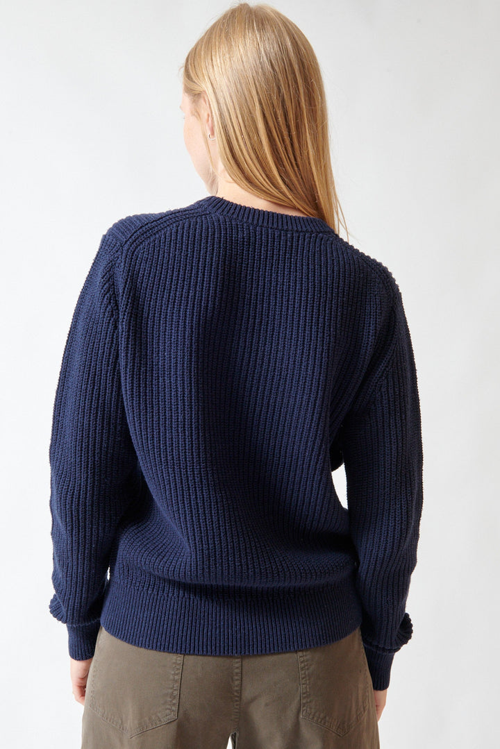 Madi wearing Nili Lotan Tarik Sweater rear view