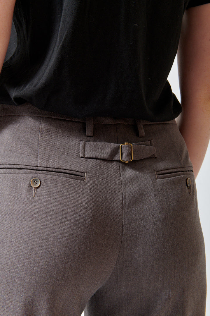 Maddie wearing Seventy Joannie Trouser rear detail view