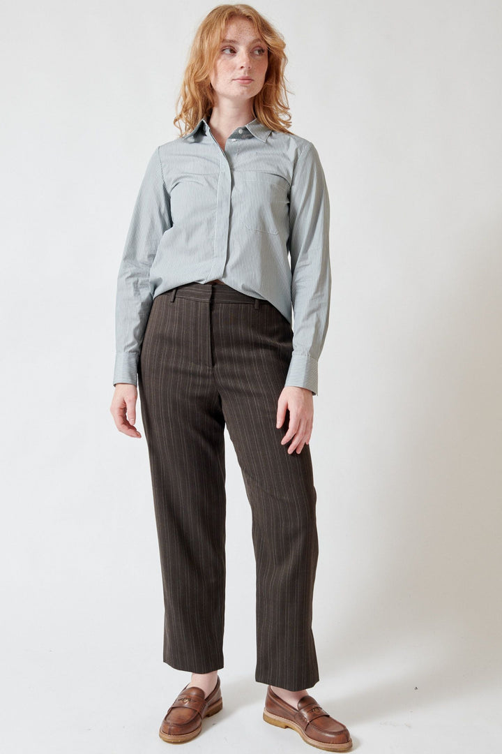 Waverly wearing TWP Roberts Pant front view