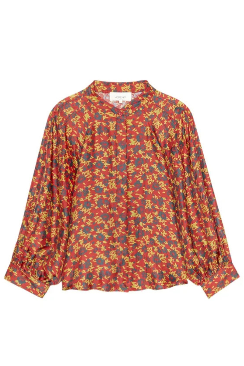 Flat lay of The Great The Ashland Top Guilded Poppy front view