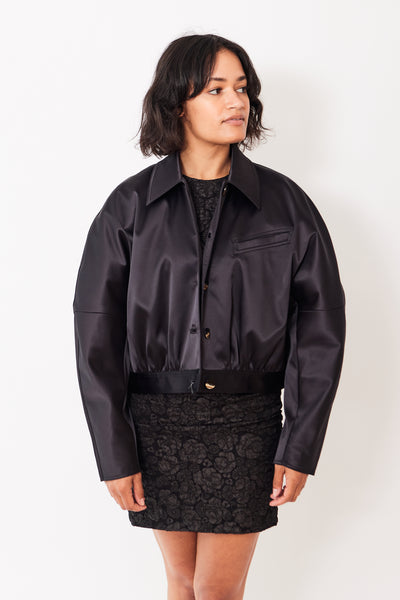Ganni Double Satin Short Jacket