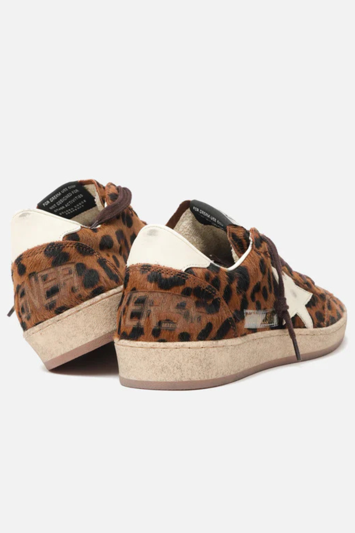 Flat lay of Golden Goose Ball Star Brown Cream rear view