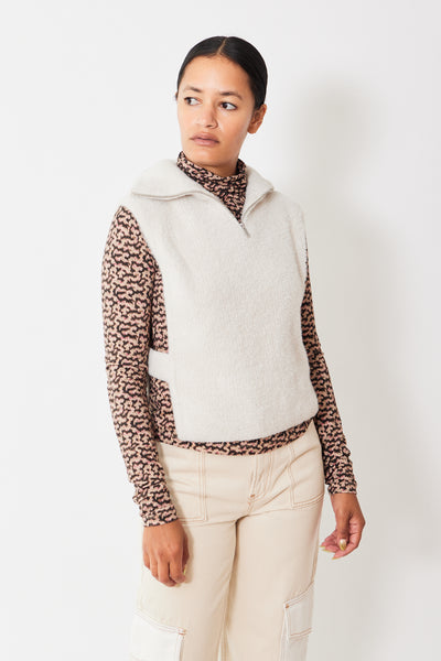 Isabel Marant Étoile Mile High Neck Half Zip Gilet, modeled from the front left