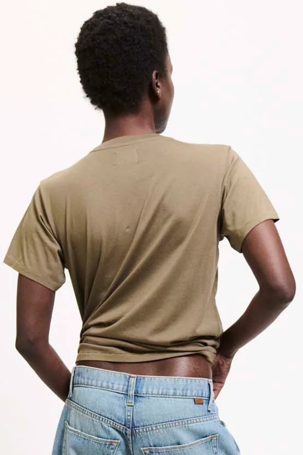 Model wearing Jamie Haller The Chameleon Tee rear view