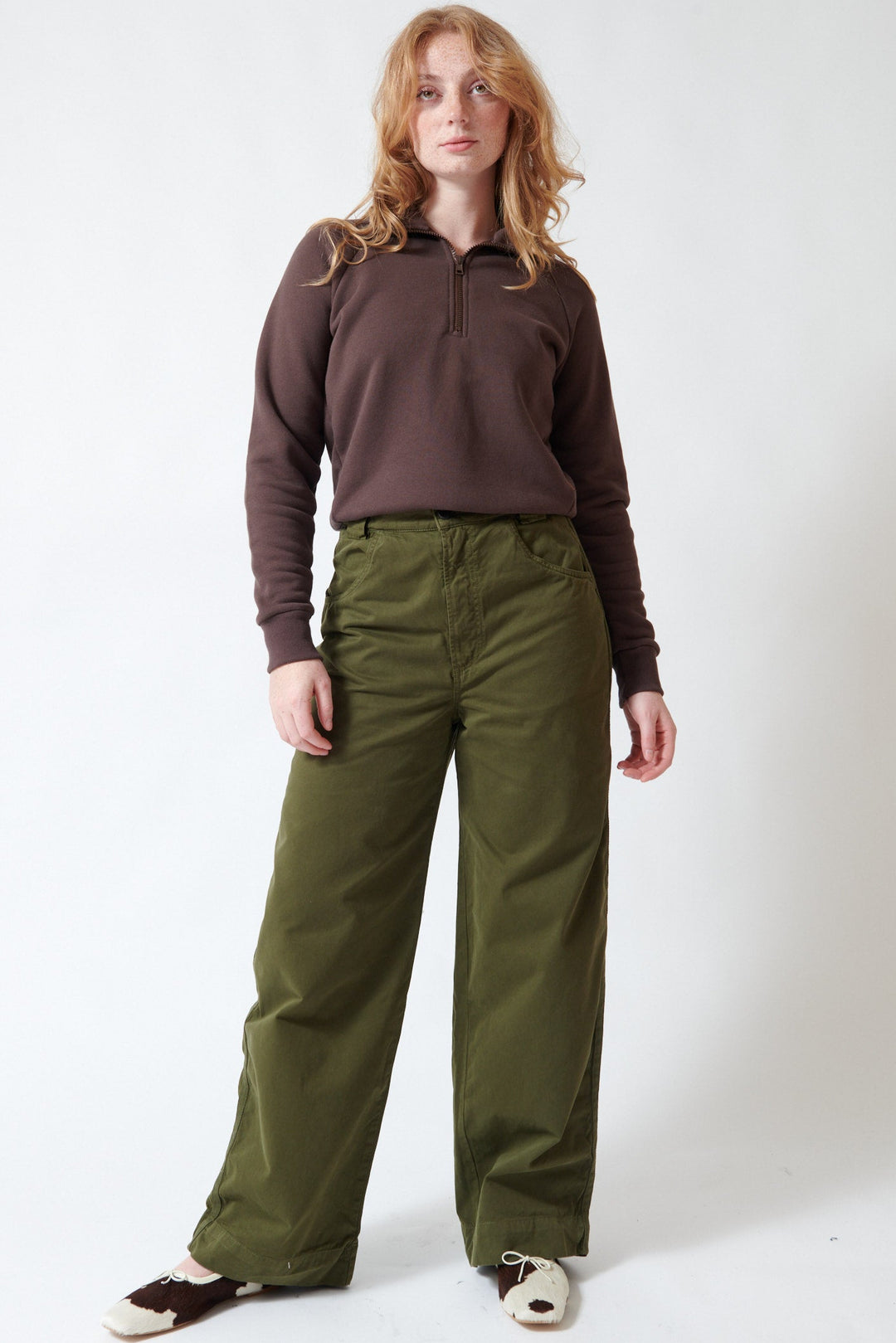 Waverly wearing Jamie Haller The Edit Trouser front view