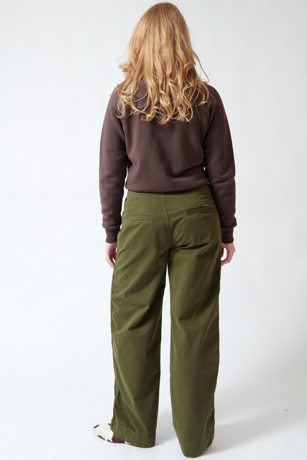 Waverly wearing Jamie Haller The Edit Trouser rear view