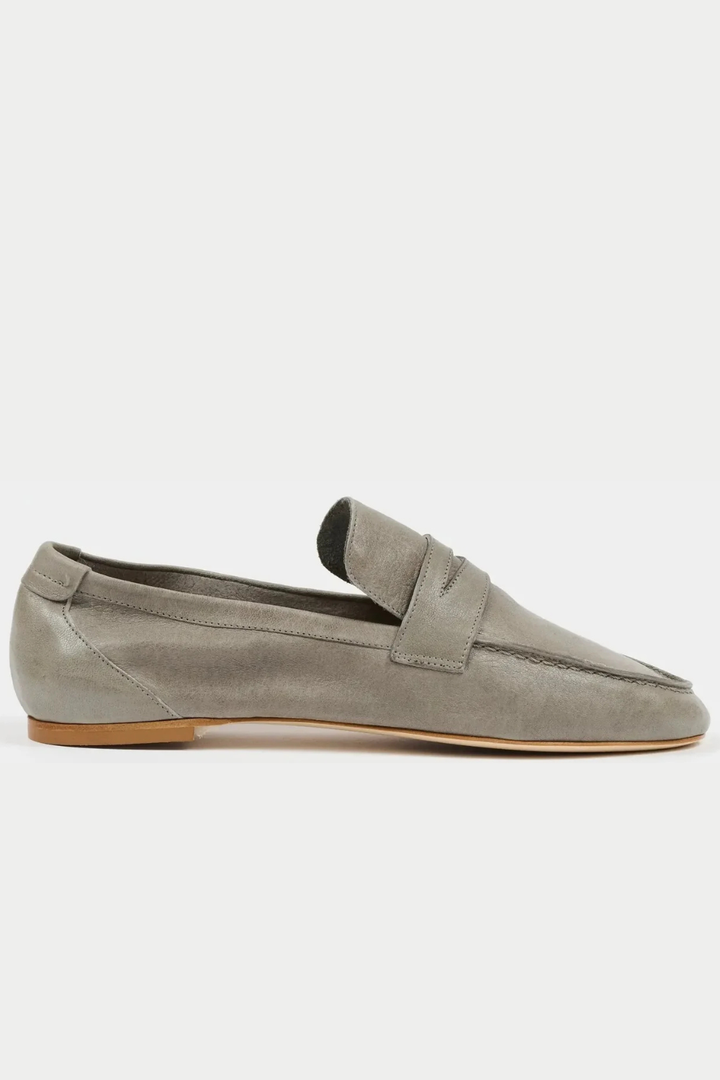 Flat lay of Jamie Haller The Penny Loafer side view