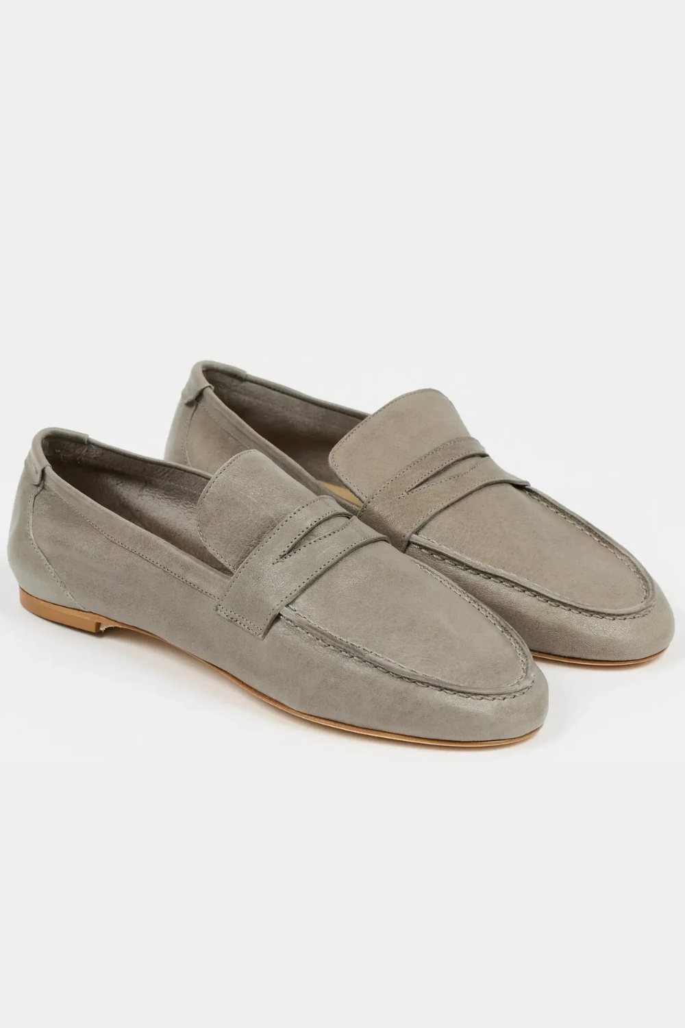 Flat lay of Jamie Haller The Penny Loafer front/side view