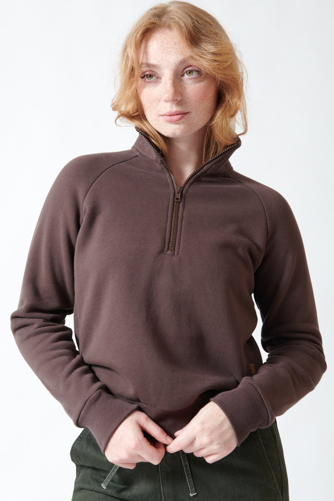 Waverly wearing Jamie Haller The Quarter Zip front view