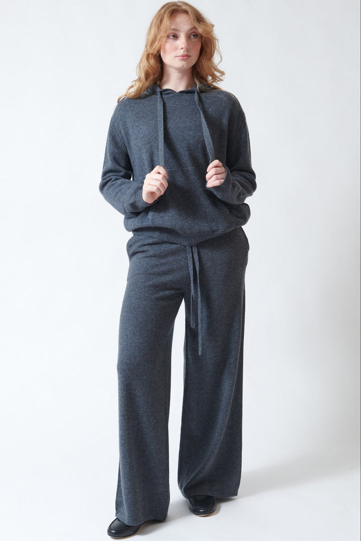 Waverly wearing Jumper 1234 Merino Wide Leg Joggers front view