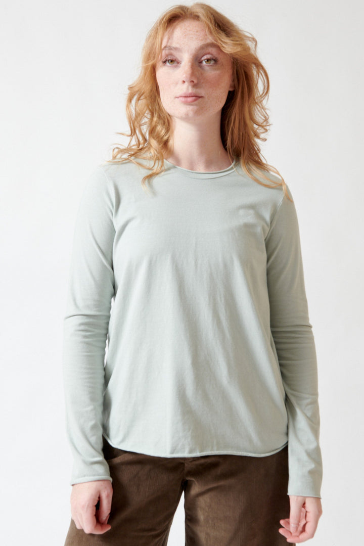 Waverly wearing Labo.Art Agapi Long Sleeve Tee front view