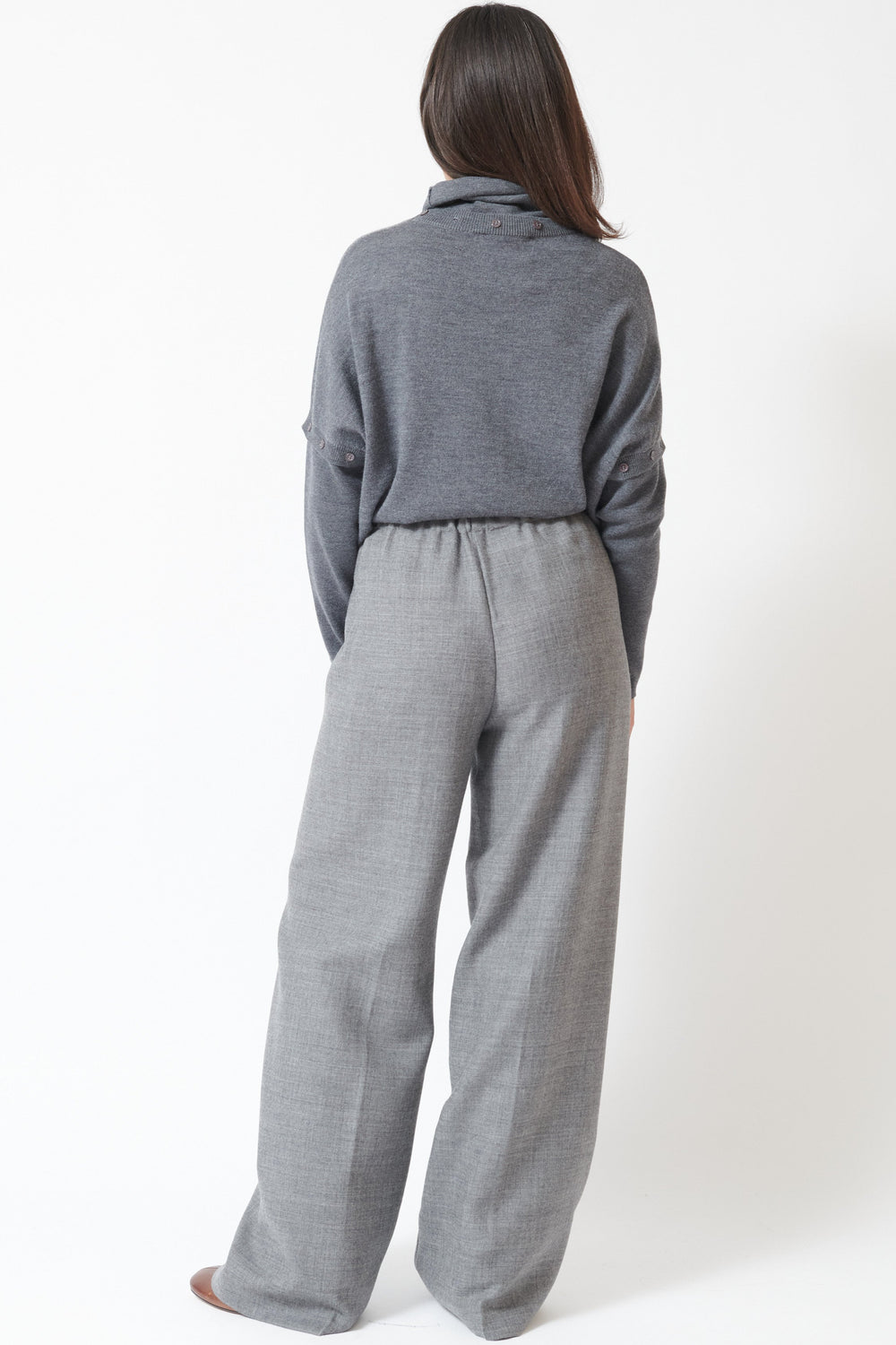 Model wearing Meimeij Fortune Pull On Trouser rear view