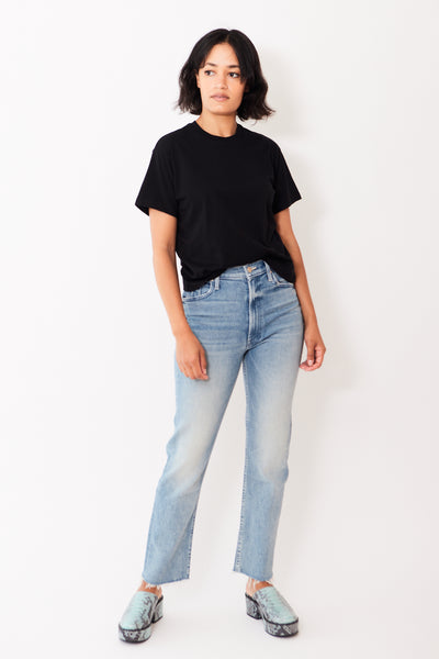 Mother Denim High Waisted Rider Ankle Fray