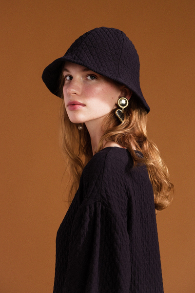 Front of Hansel From Basel Ellie Quilted Hat on a model's head