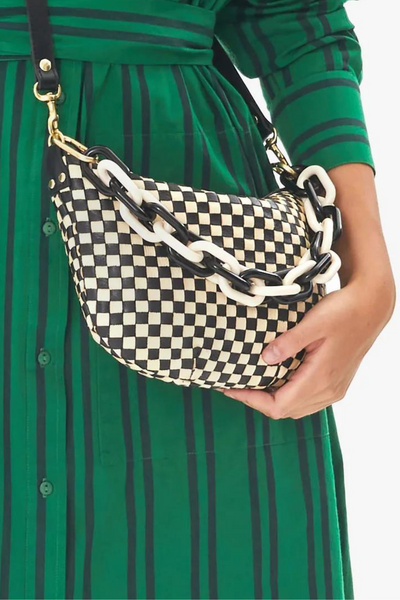 Clare V. Lucie Bag - Poppy/Khaki Quilted Checker - FINAL SALE