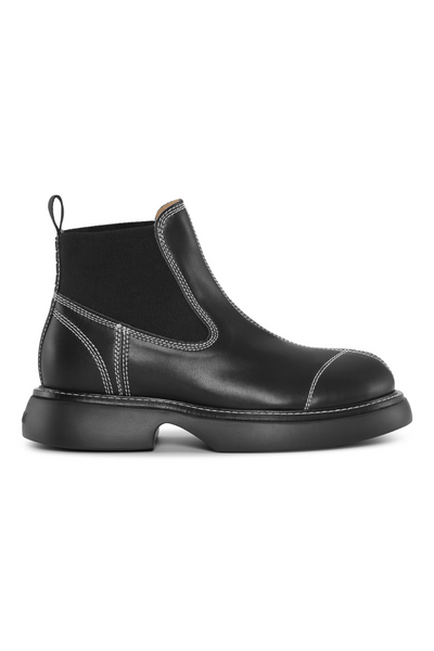 Ganni Everyday Low Chelsea Boot Black, side view