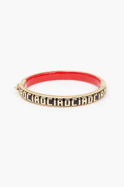 Clare V. Enamel Bangle laid flat