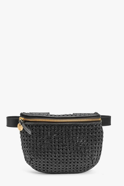Clare V. Fanny Pack Black Rattan Front