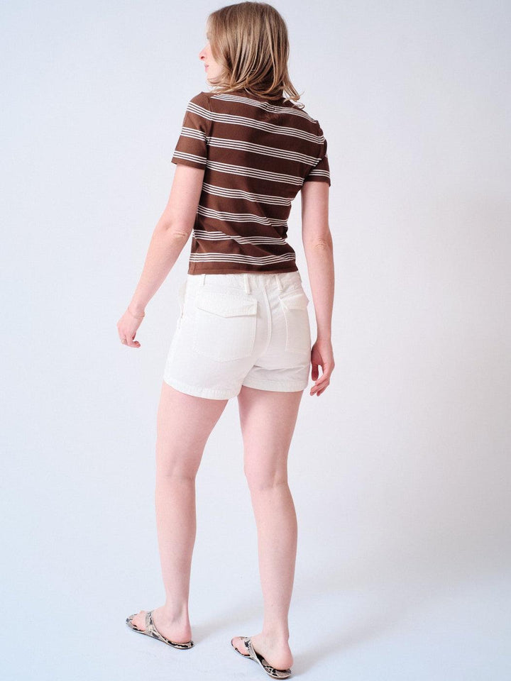 Madi wearing Nili Lotan Utility Short rear view