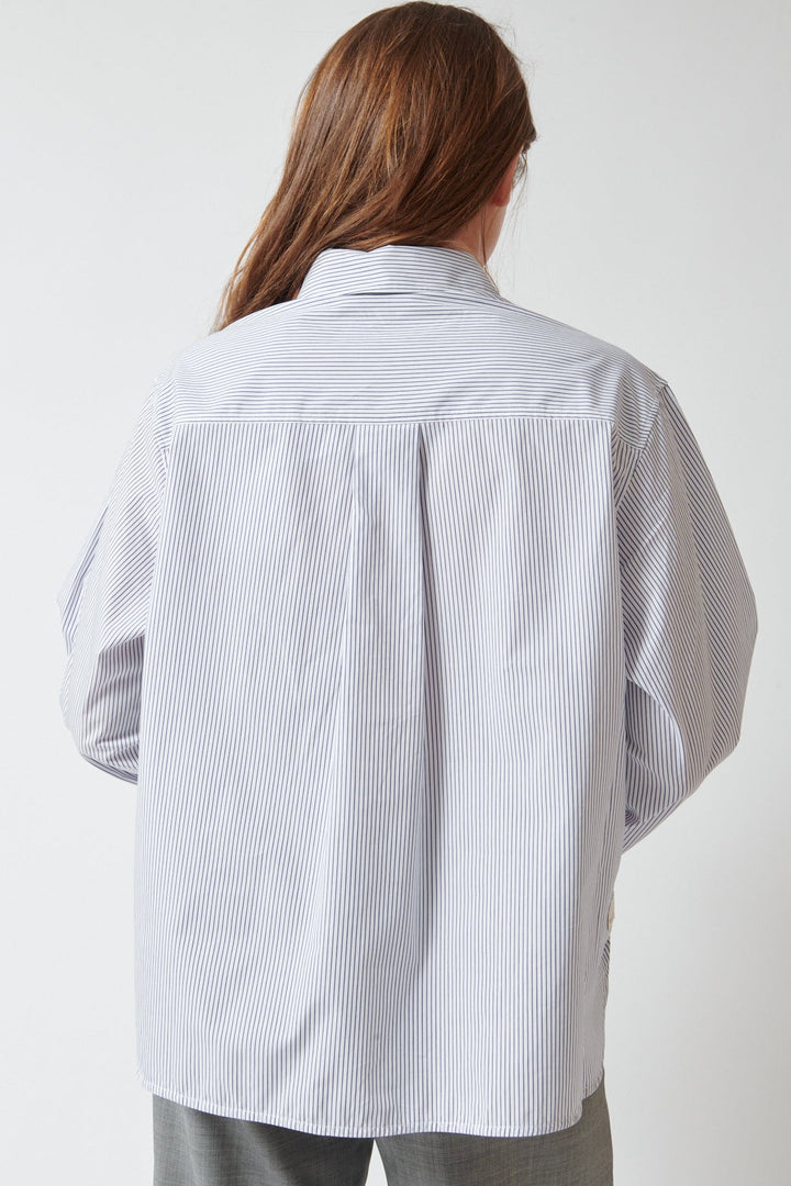 Juia wearing nine:inthe:morning Arizona Shirt Pinstripes rear view