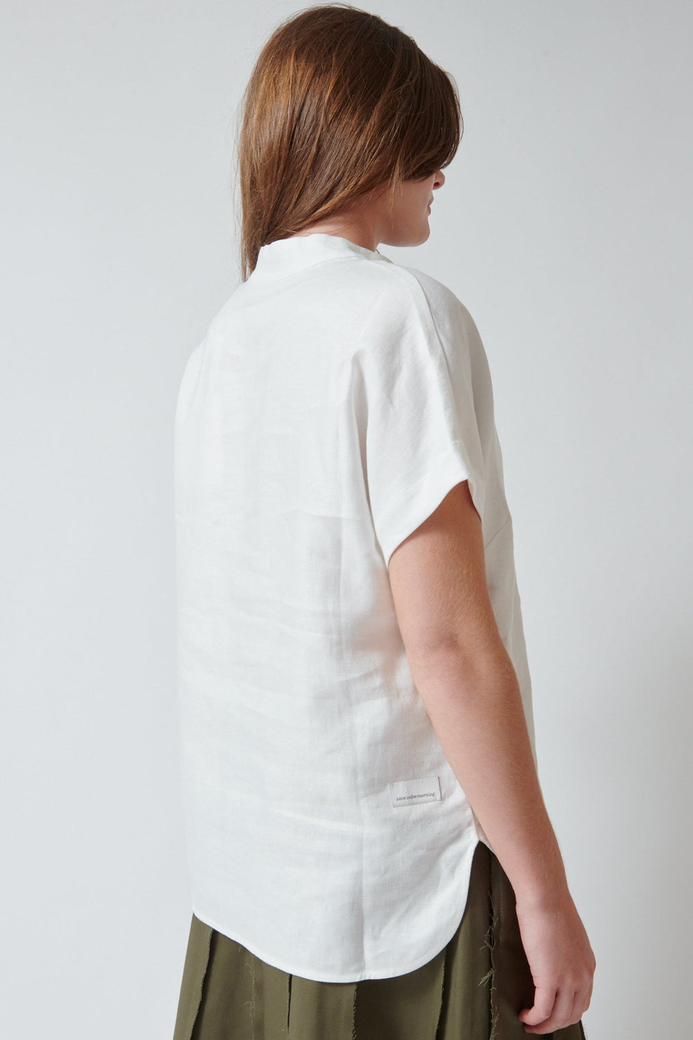 Julia wearing nine:inthe:morning Ilenia Shirt Milk rear view
