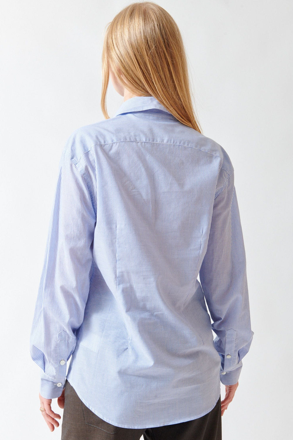 Madi wearing 6397 Dress Shirt rear view