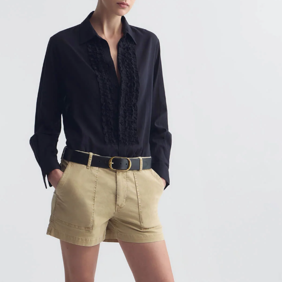 Nili Lotan Nathael Ruffle shirt at grethen house